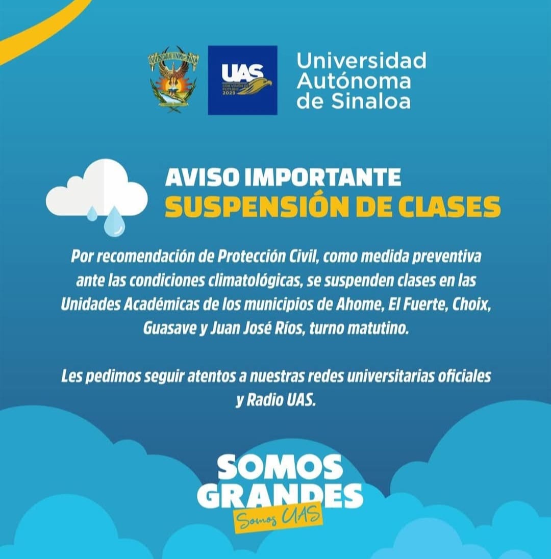 aviso de suspension de clases
