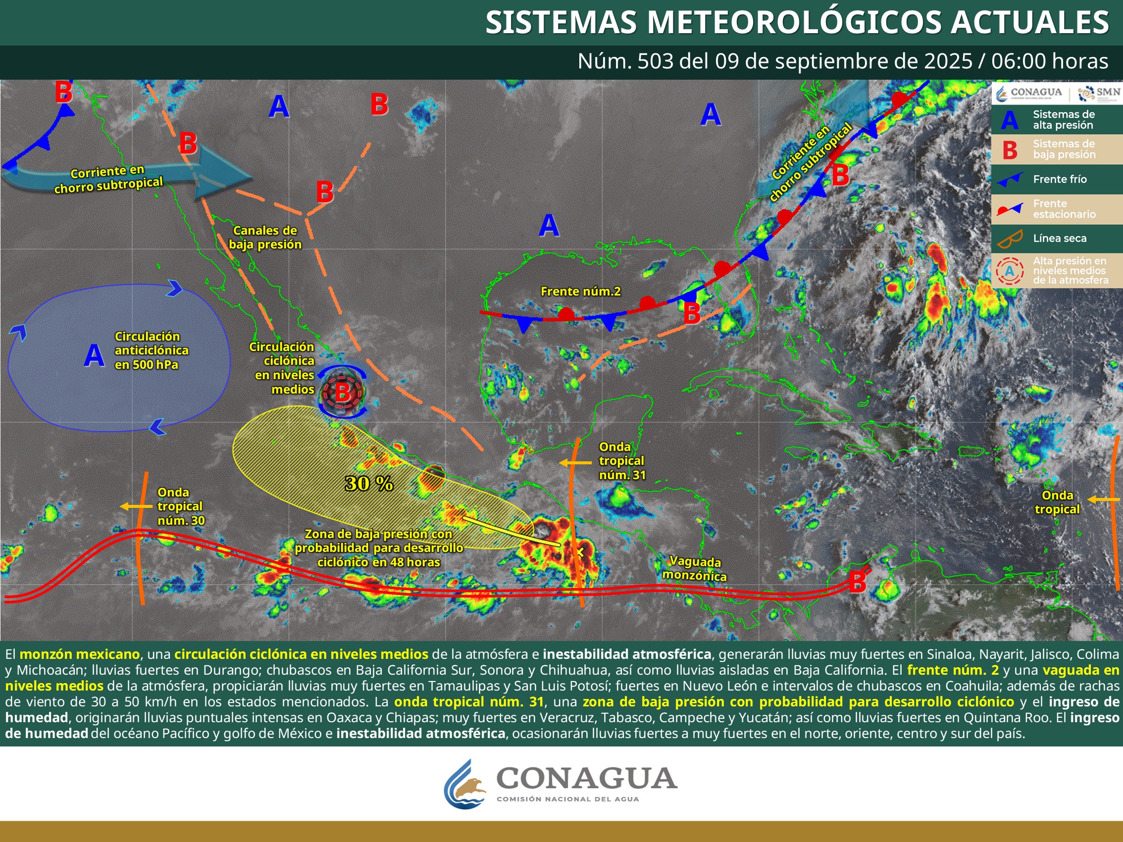ciclon tropical mario en el pacifico