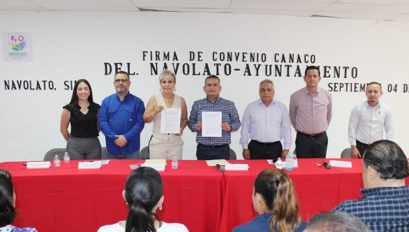 Alcalde de Navolato firma convenio de colaboración con CANACO para impulsar el crecimiento económico y empresarial