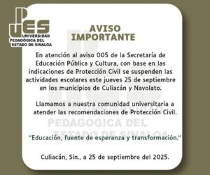 Aviso suspensión UPES