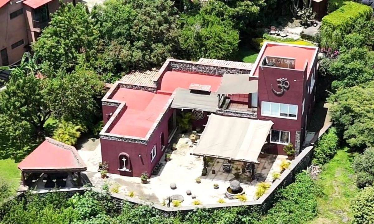 Vista aérea de la casa de Gerardo Fernández Noroña, ubicada en la localidad de San Juan Tlacotenco