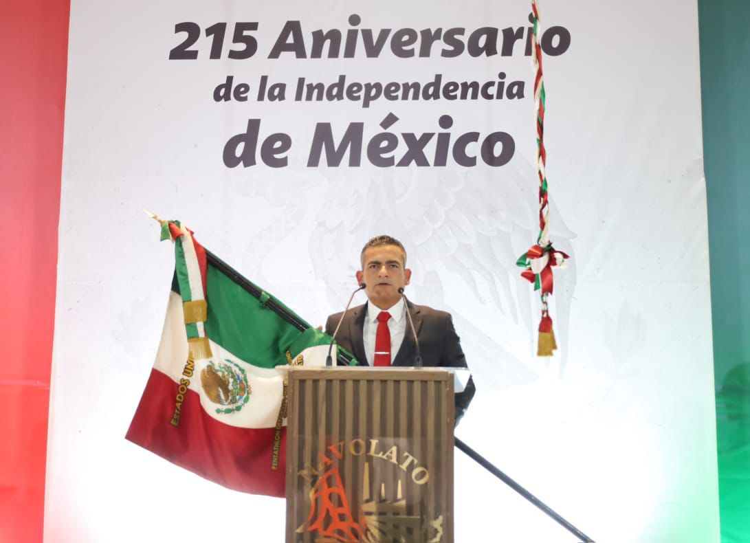 Acto cívico del Grito de Independencia en Navolato, Sinaloa