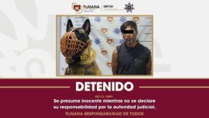 Agente canino Willie y un detenido en Tijuana