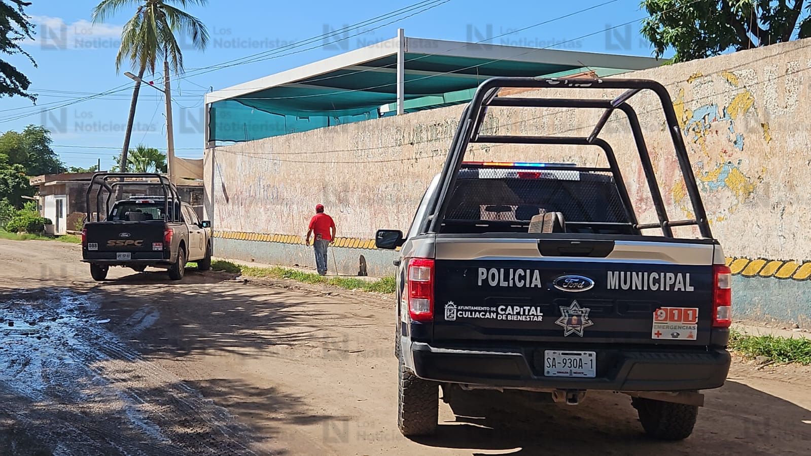 agentes municipales se encargaron de resguardar la escena donde fueron encontrados los restos humanos