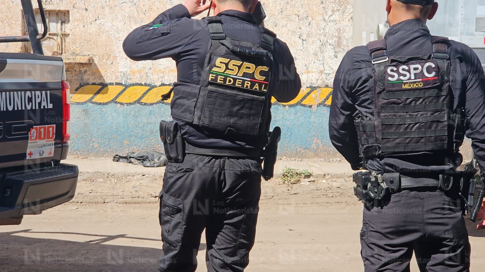 agentes municipales se encargaron de resguardar la escena donde fueron encontrados los restos humanos