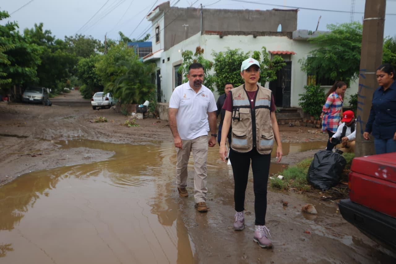 alcaldesa de mazatlan afecataciones por lluvias en recorrido