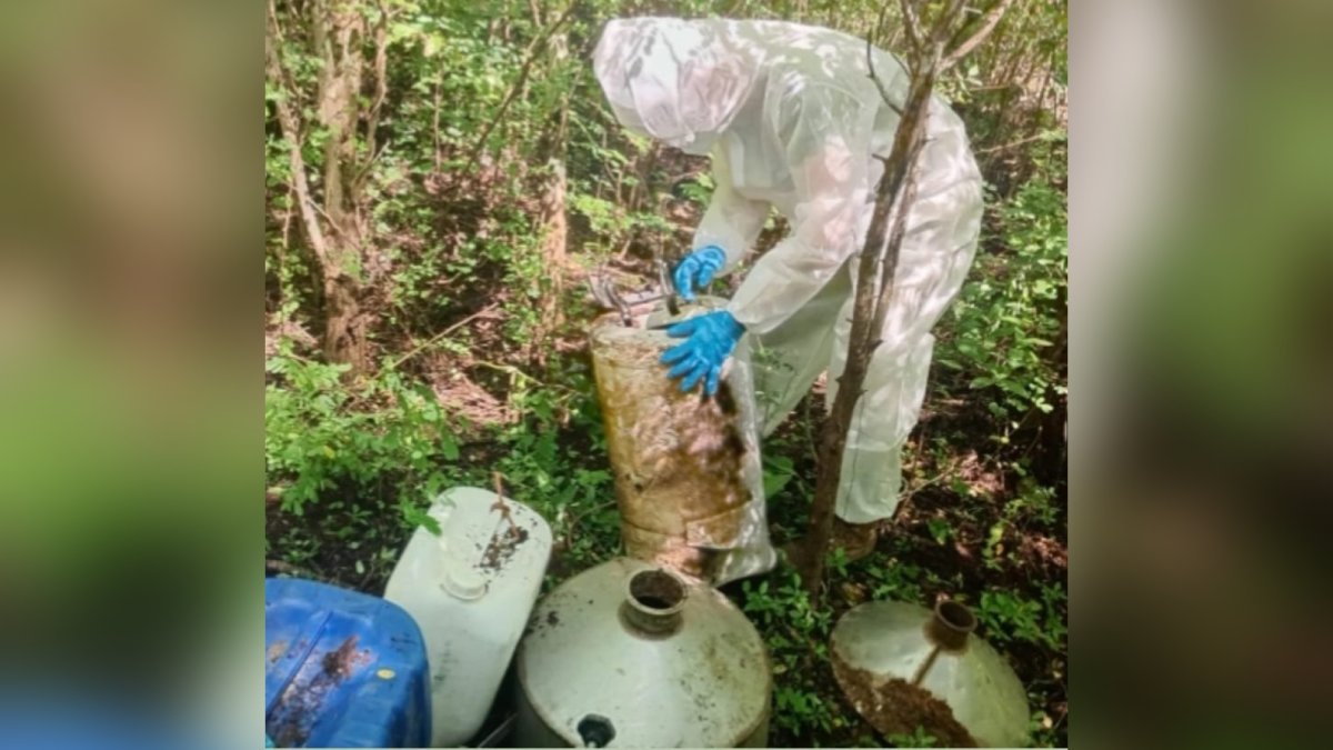 Área de concentración de sustancias químicas asegurada