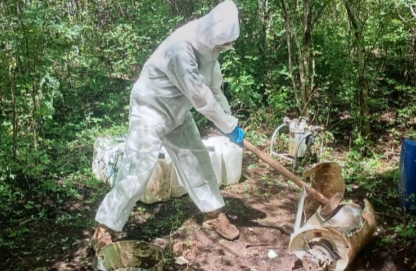 Área de concentración de sustancias químicas asegurada
