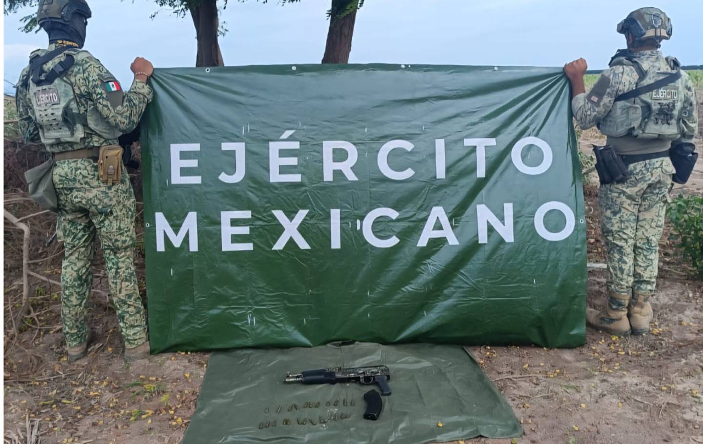 arma y cartuchos asegurados en navolato