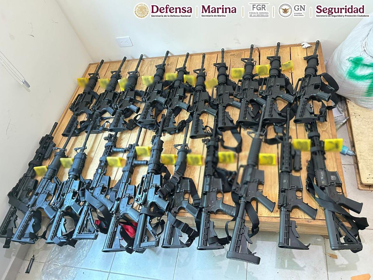 armas decomisadas tras cateo en culiacan