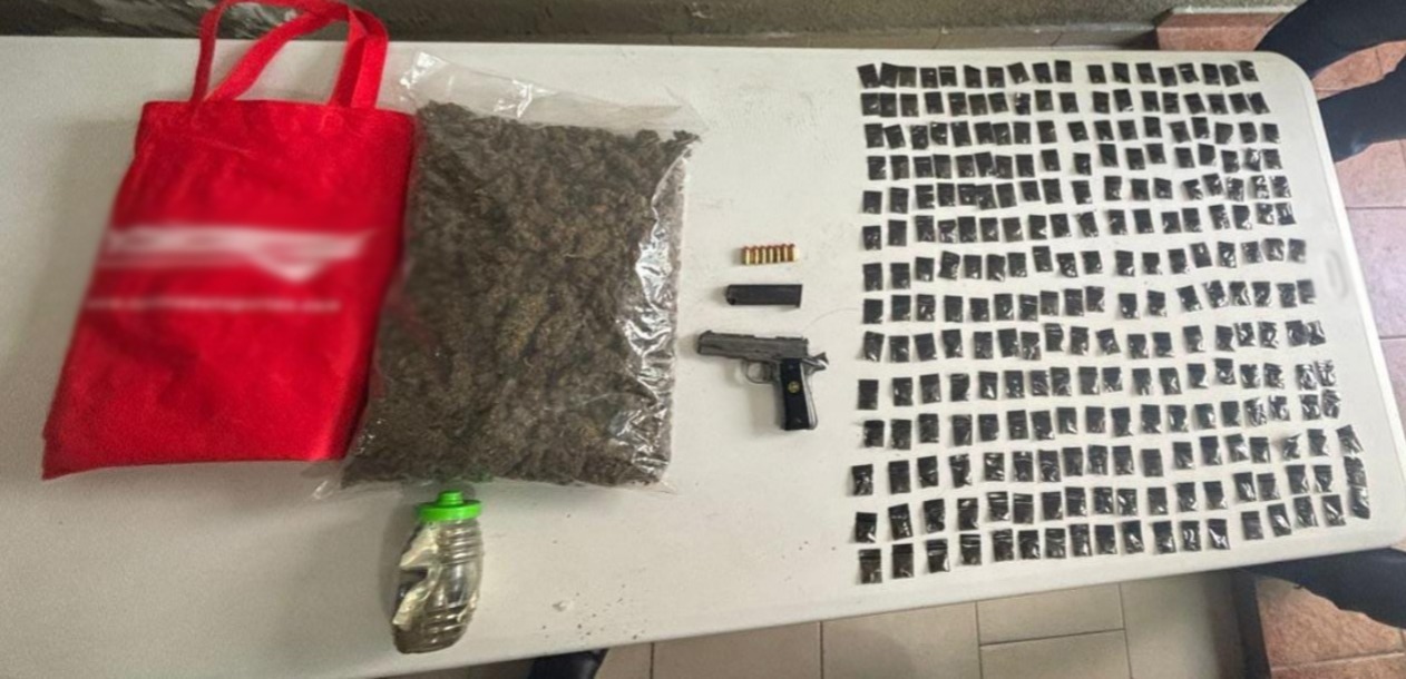 Aseguramiento de drogas y armas en Estado de México