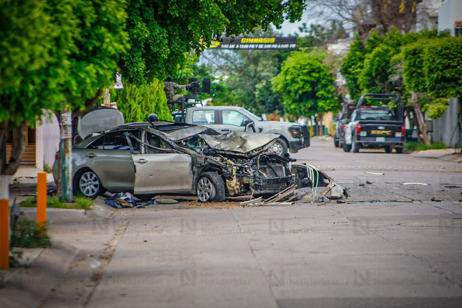 automovil en el que intentaron huir los delincuentes