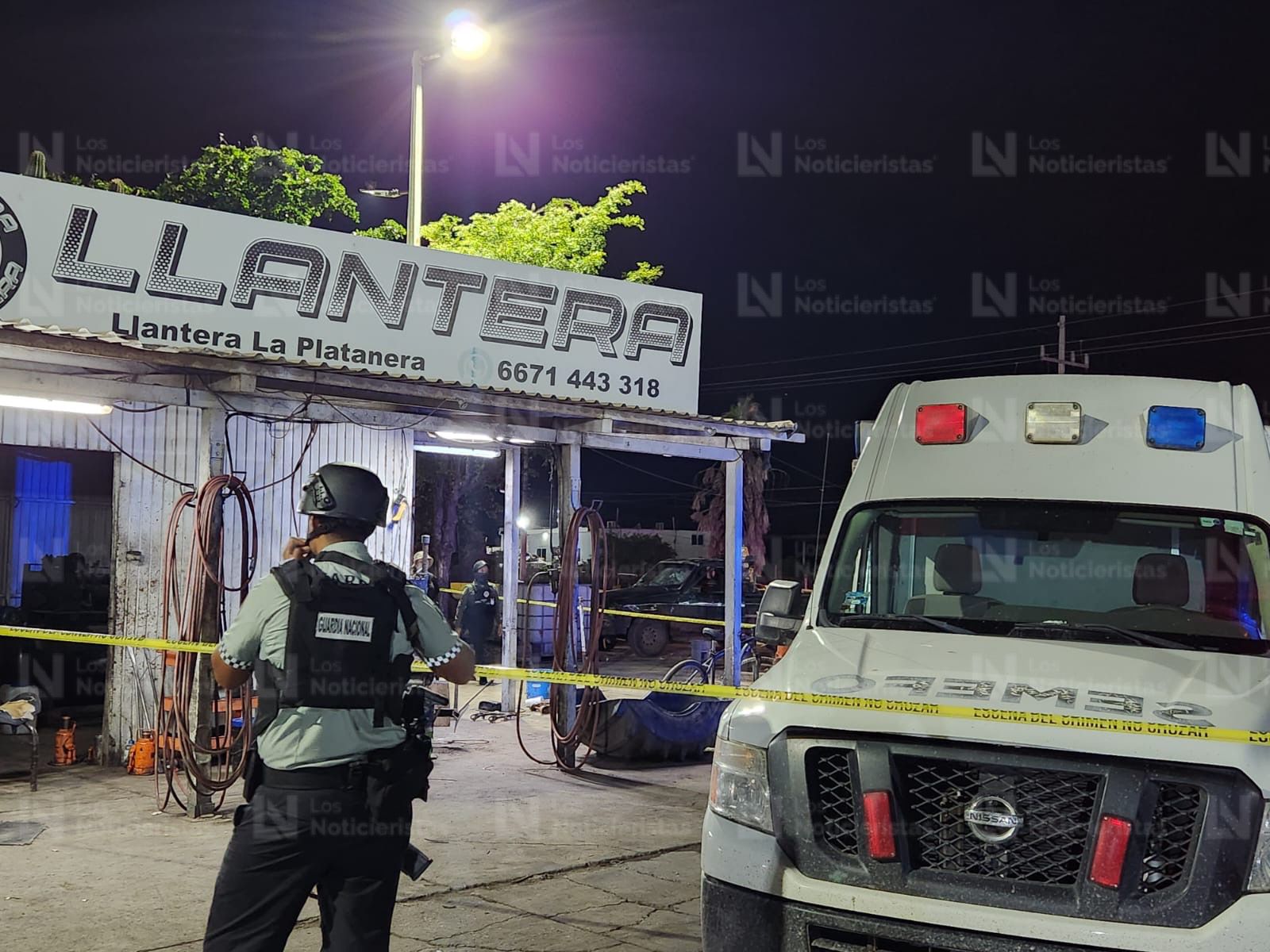 autoridades aseguraron el area de la llantera atacada en navolato