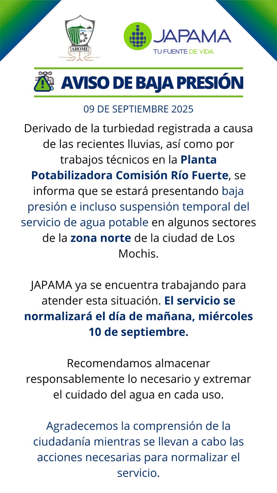 aviso de japama