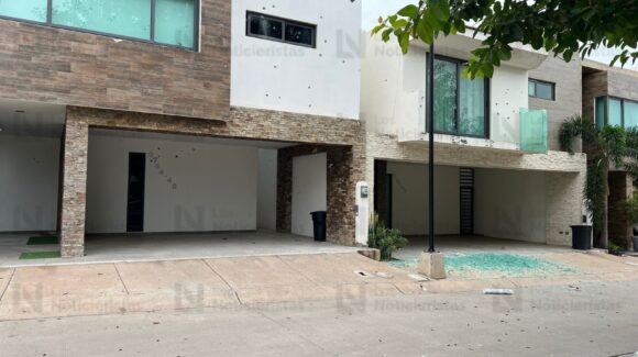 Vandalizan y tirotean dos residencias en privada de Culiacán