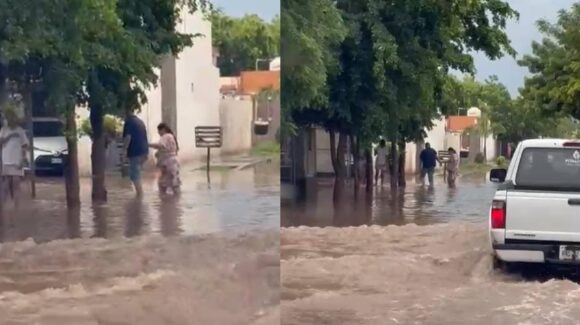 Lluvias inundan fraccionamientos en Guasave; PC culpa a la basura y cantidad de agua