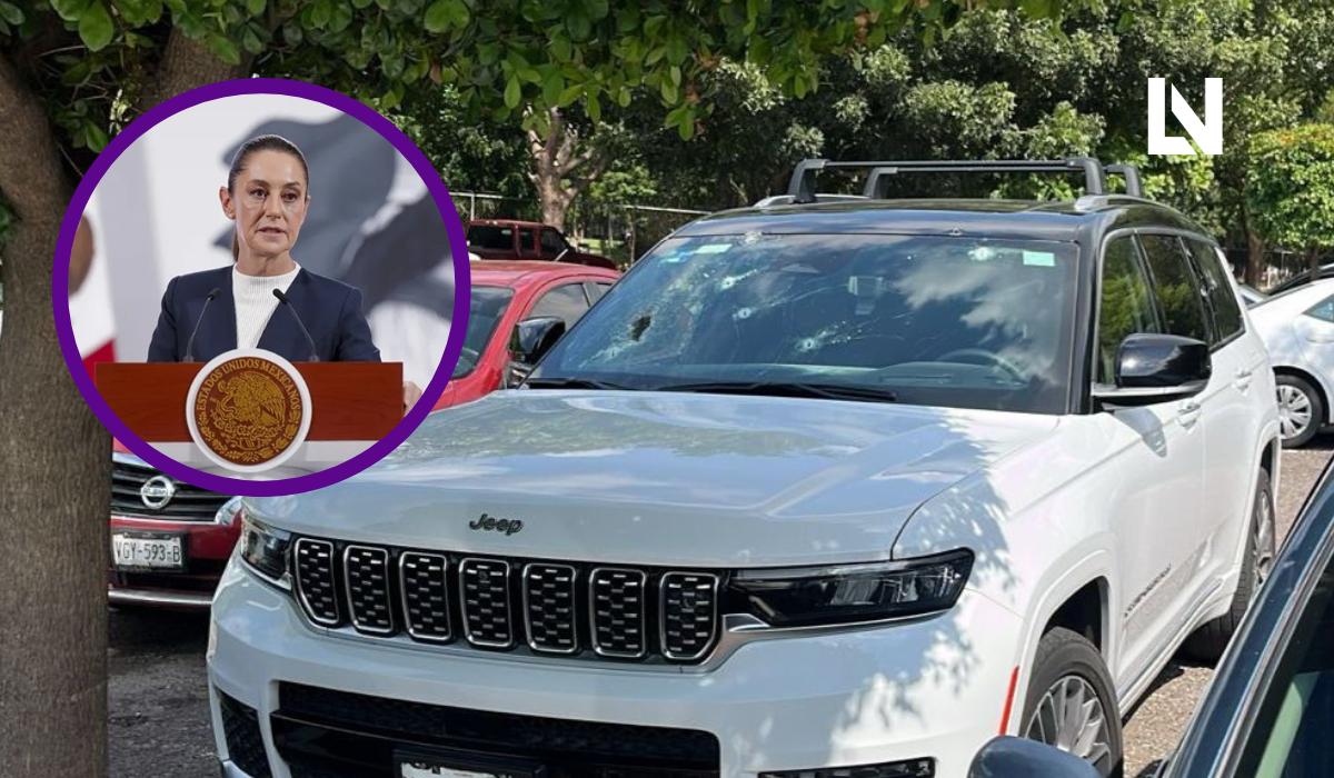 Camioneta de familiar de Rubén Rocha Moya que fue agredida en Culiacán
