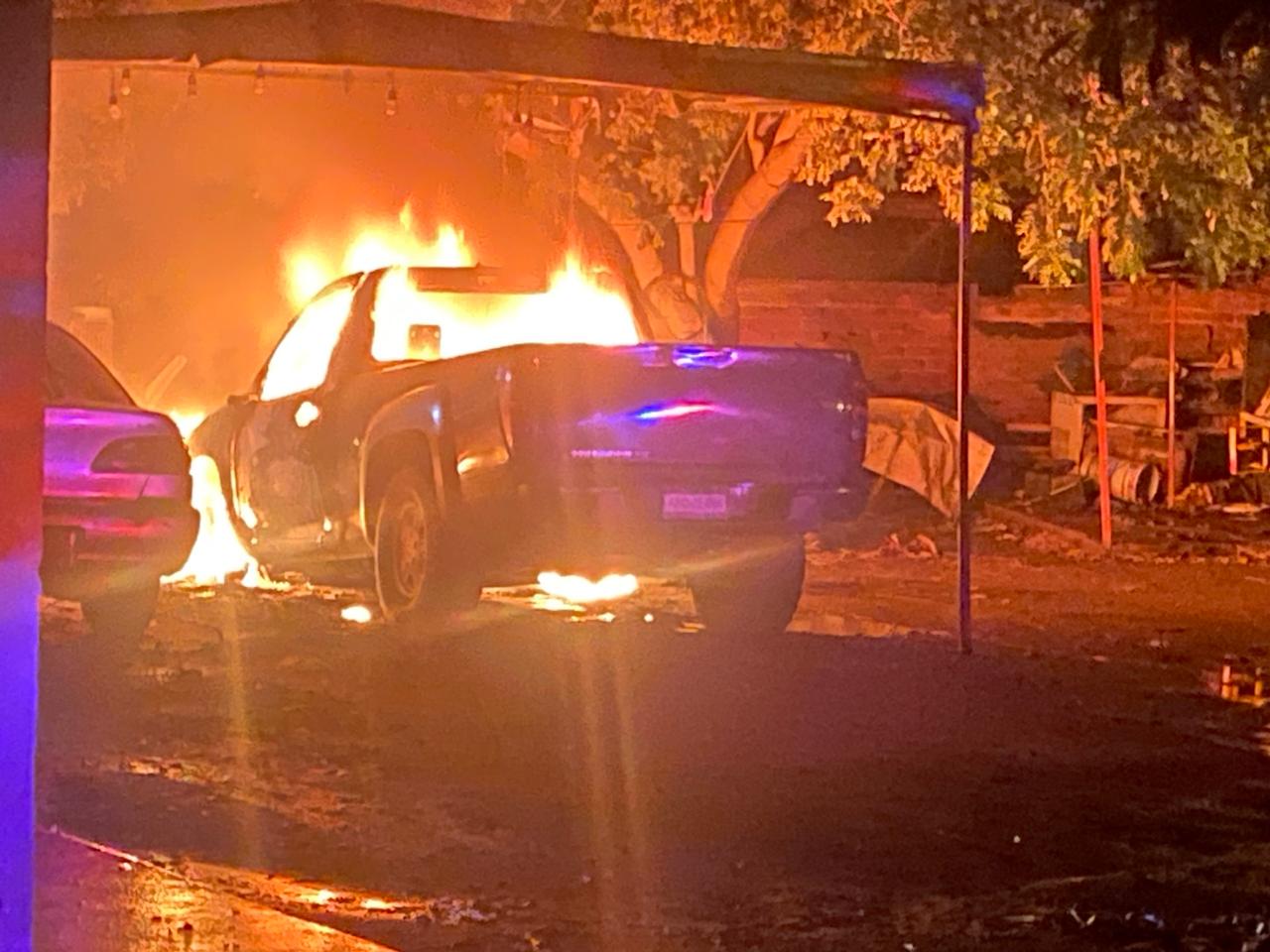 camioneta incendiada