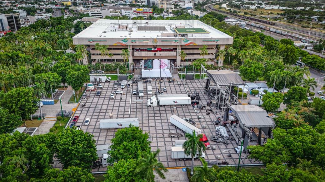 Retiran el escenario musical tras cancelación del Grito de Independencia en Culiacán, Sin.