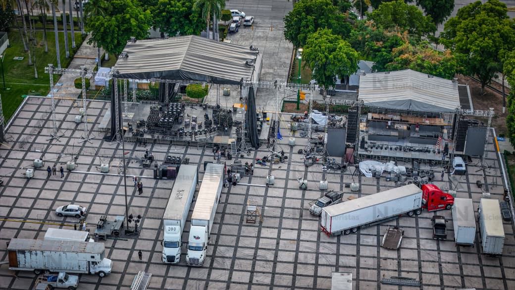 Retiran el escenario musical tras cancelación del Grito de Independencia en Culiacán, Sin.