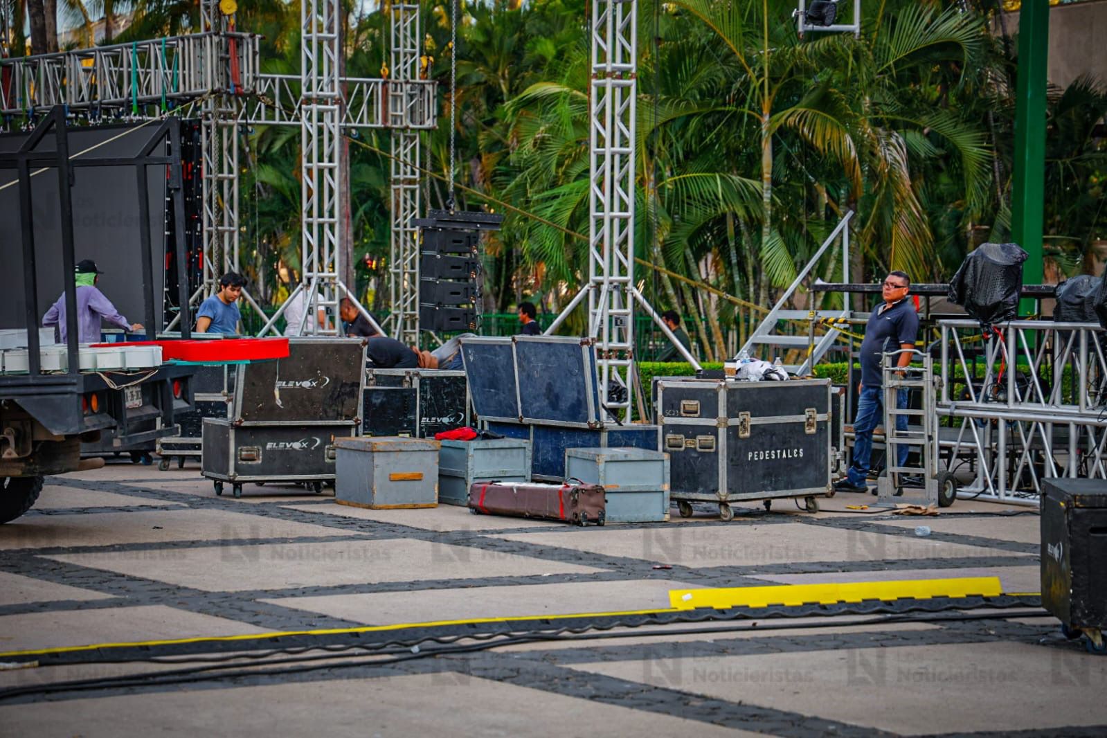Retiran el escenario musical tras cancelación del Grito de Independencia en Culiacán, Sin.