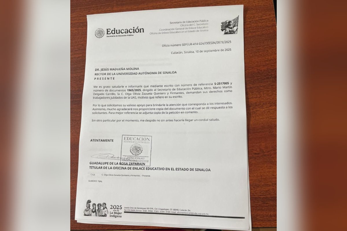 carta por parte de Gobernación y otro documento más de la Secretaría de Educación Pública (SEP), en los cuales las autoridades federales hacen el exhorto al rector de la Universidad, para atender a los jubilados