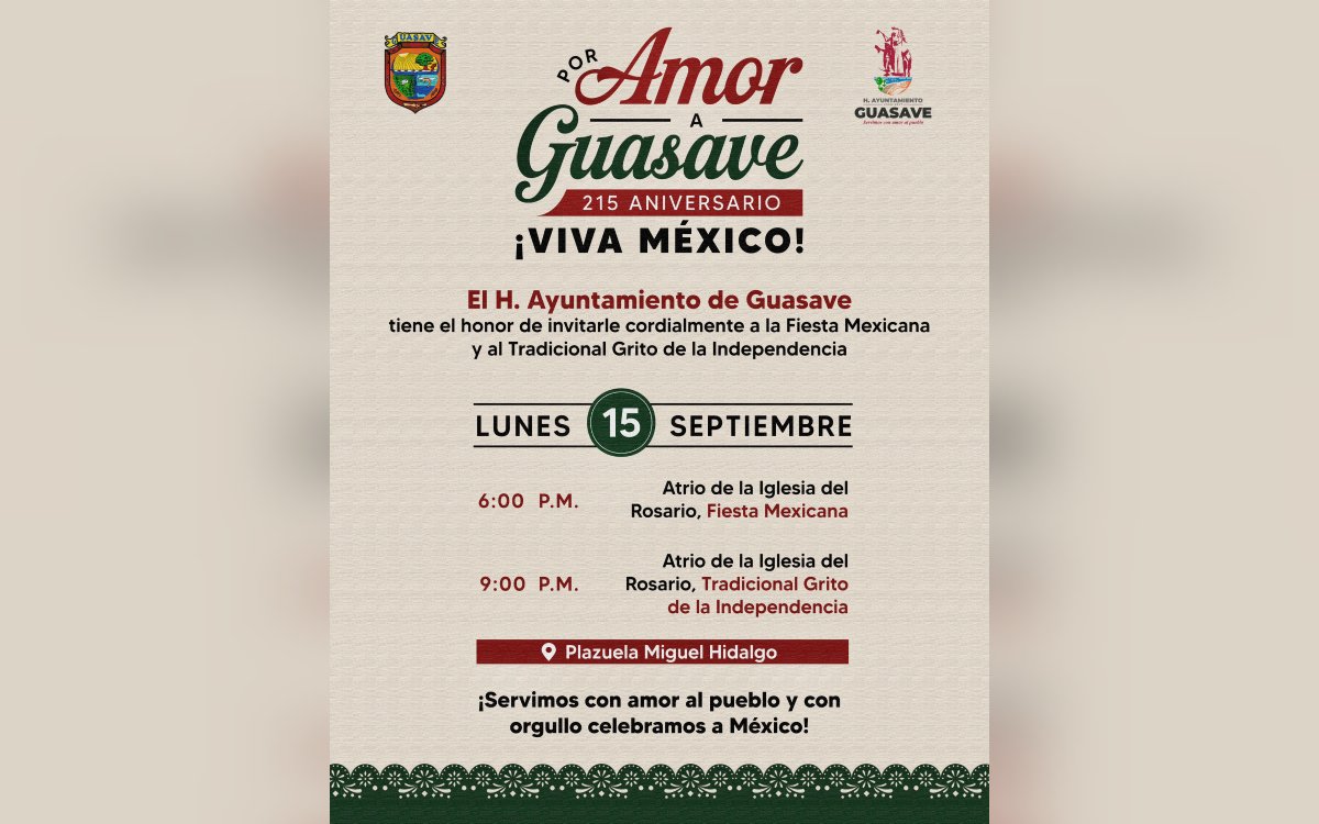 cartelera fiestas patrias Guasave