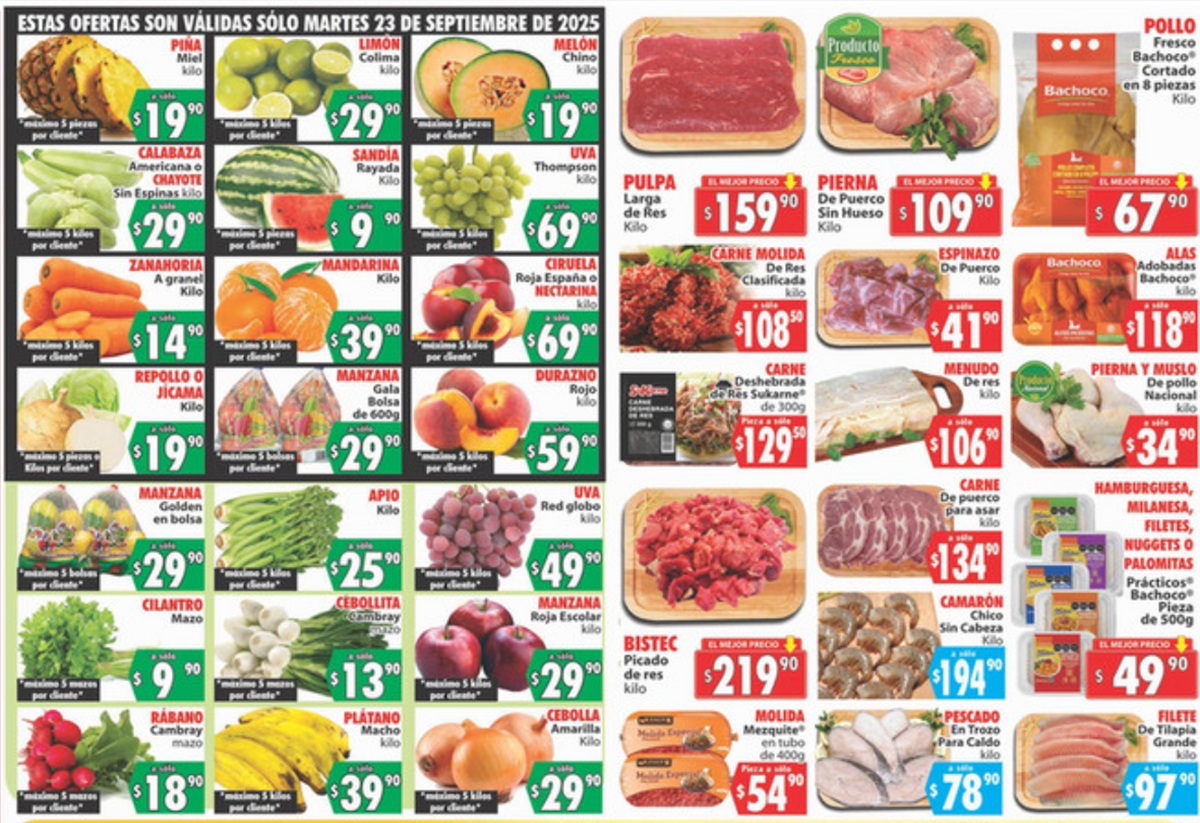 Ofertas de Casa Ley en Frutas, Verduras y Carnes