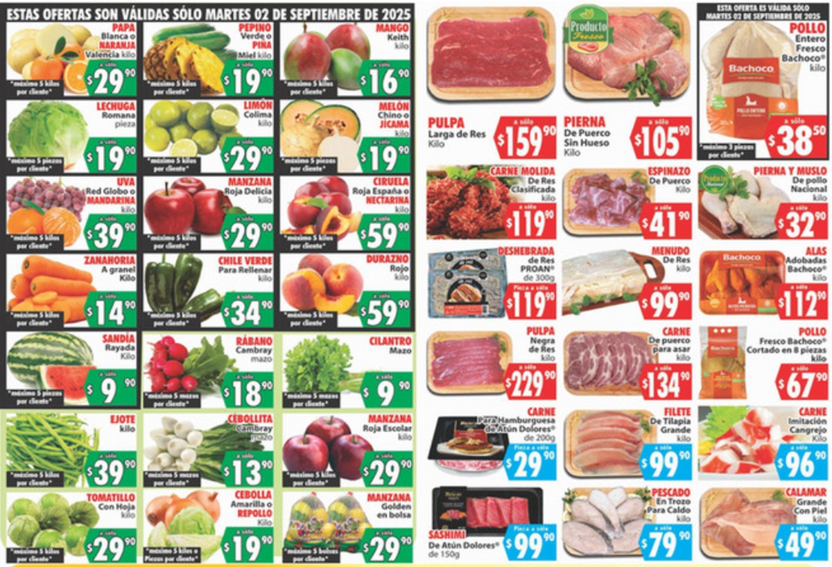 Ofertas de Casa Ley en Frutas, Verduras y Carnes