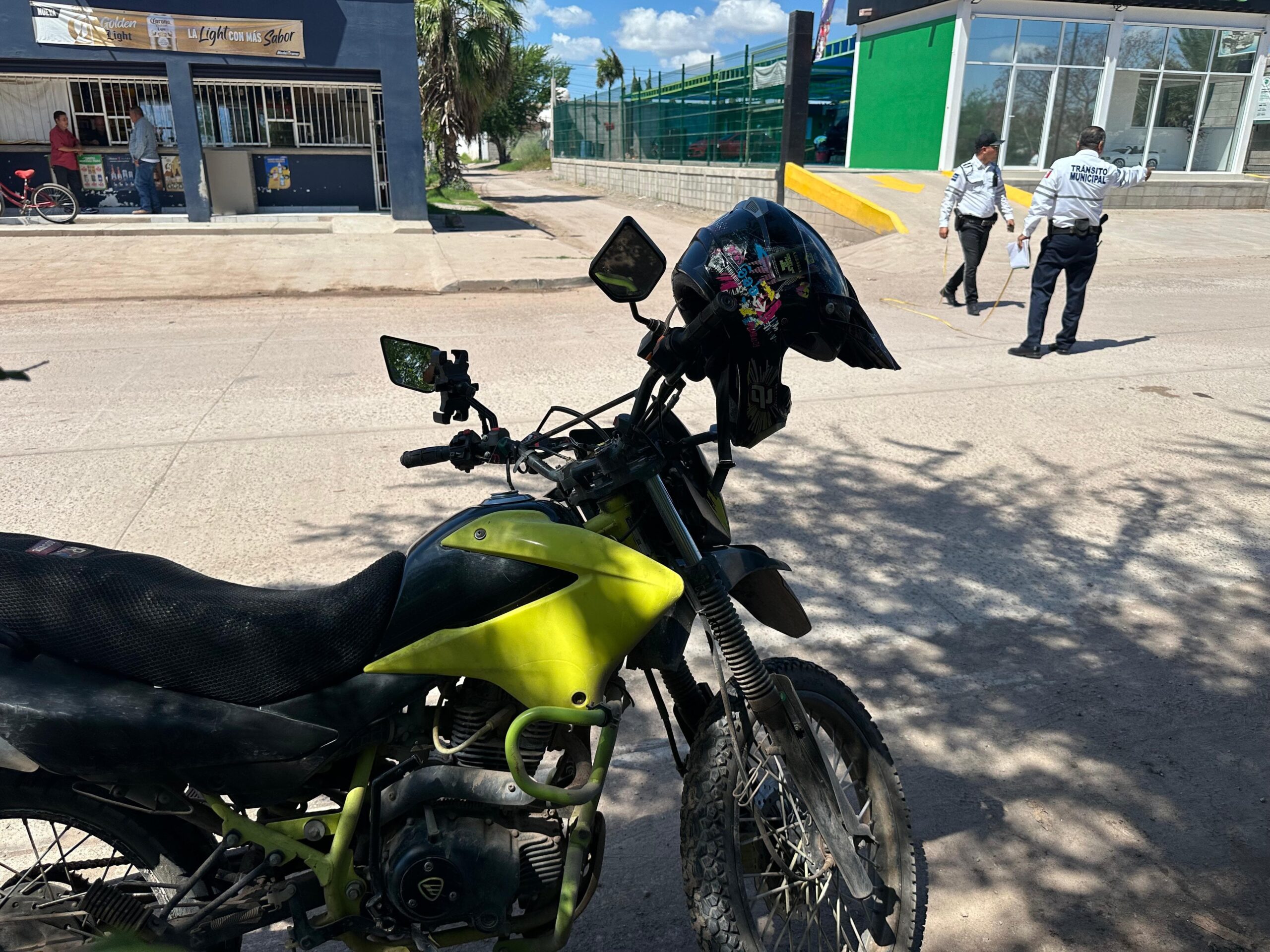 Lugar donde arrollaron a un ciclista en el ejido México, Ahome