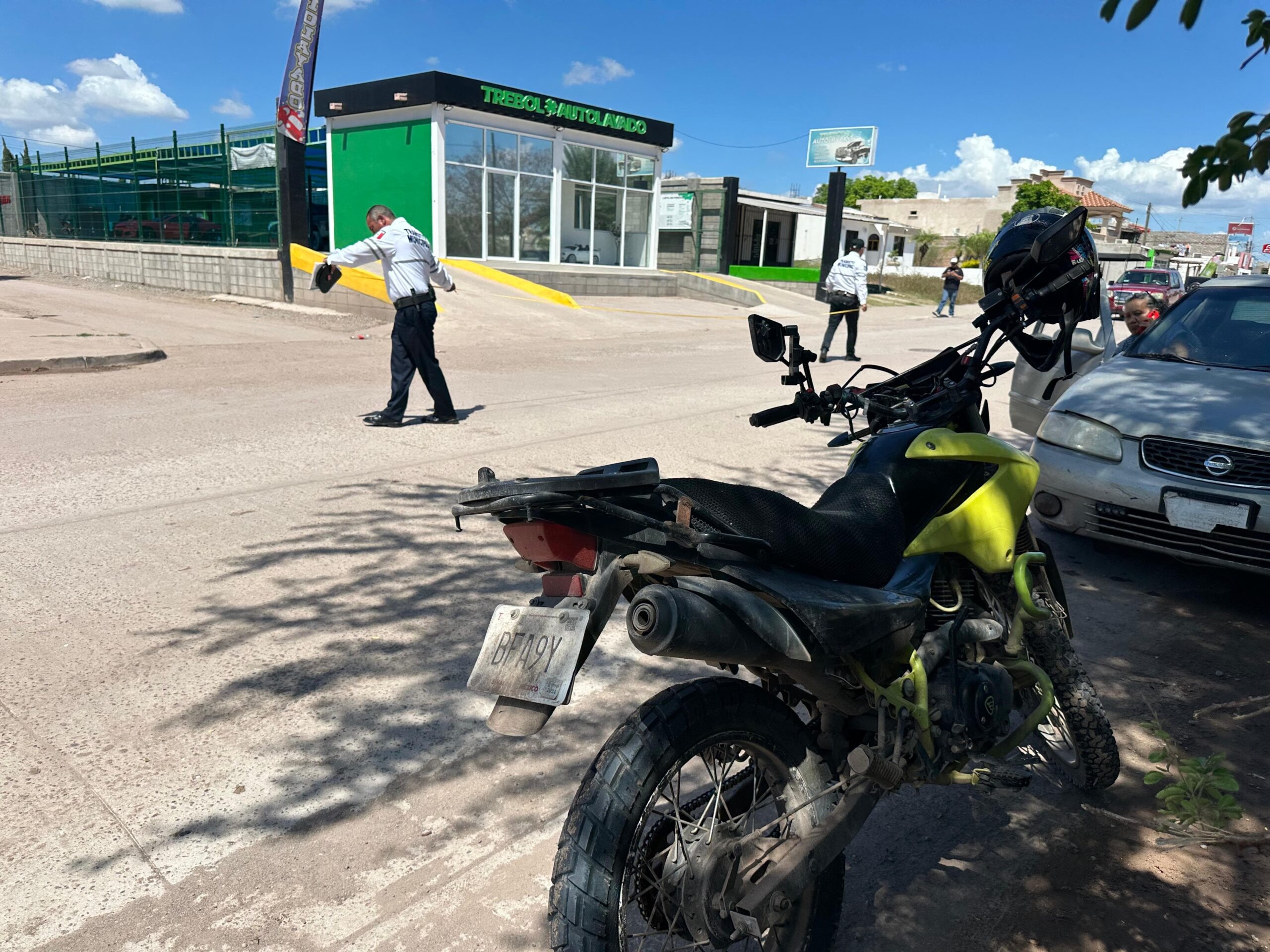 Lugar donde arrollaron a un ciclista en el ejido México, Ahome