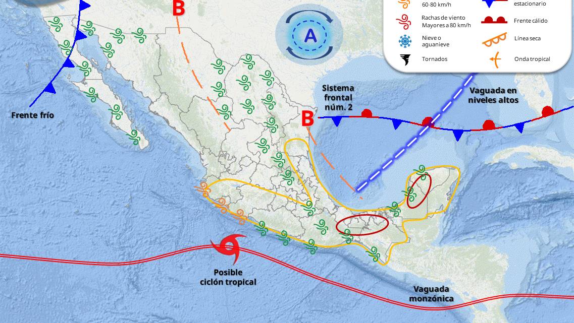ciclon tropical mario en el pacifico