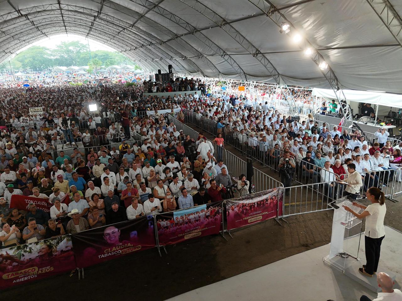 Claudia Sheinbaum de gira en Tabasco