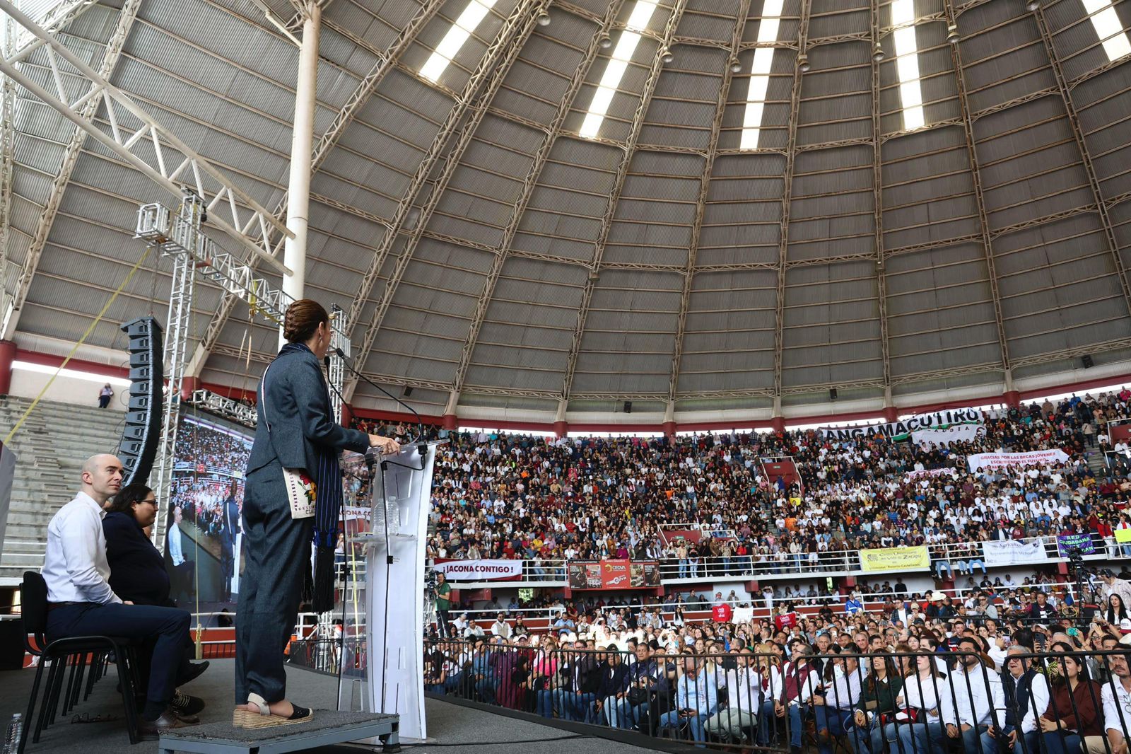 Claudia Sheinbaum en evento de Michoacán