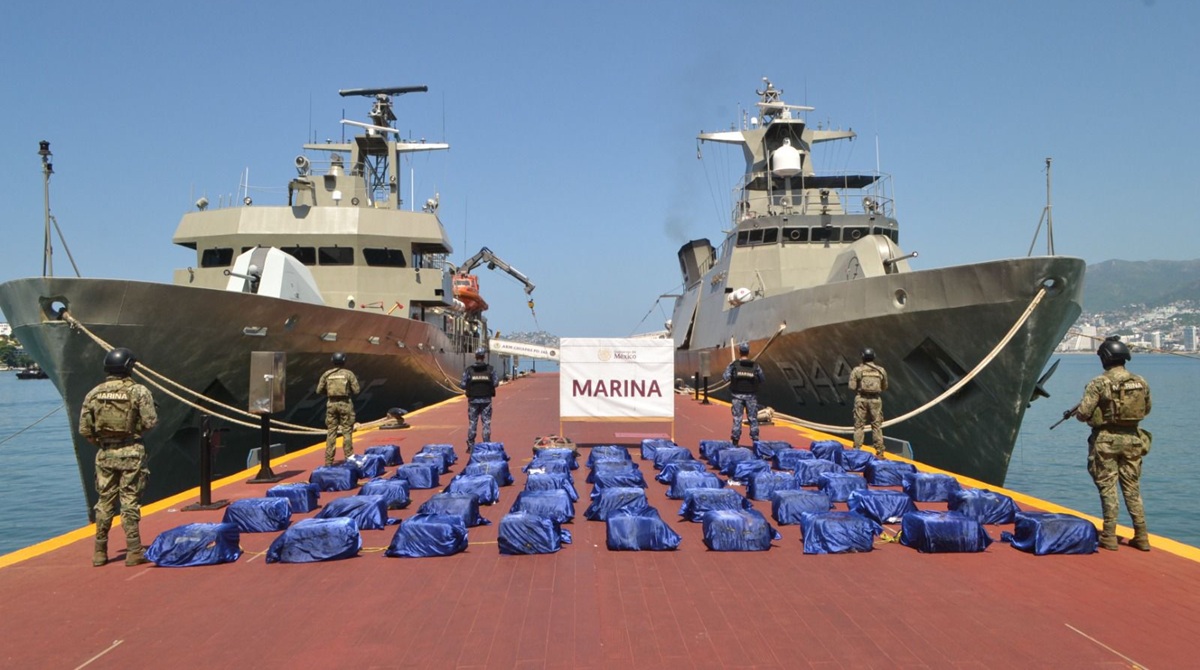 Cocaína decomisada en el mar de Acapulco