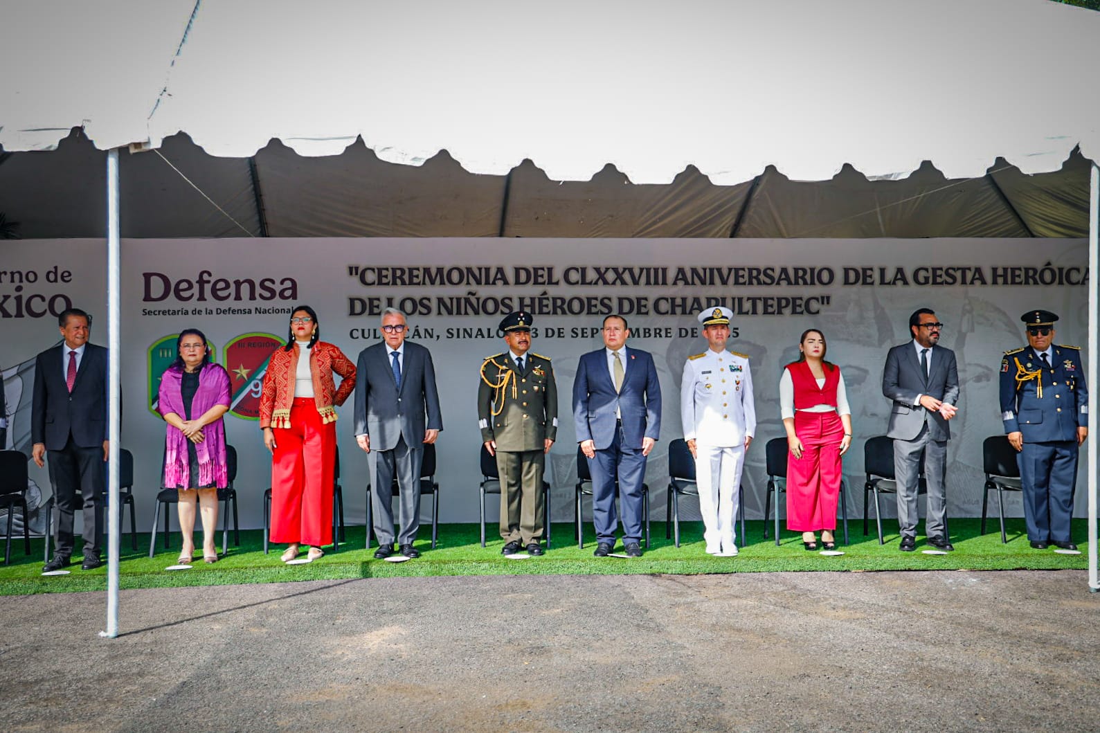 Autoridades civiles y militares encabezaron la conmemoración del 178 aniversario de la Gesta Heroica de los Niños Héroes de Chapultepec.