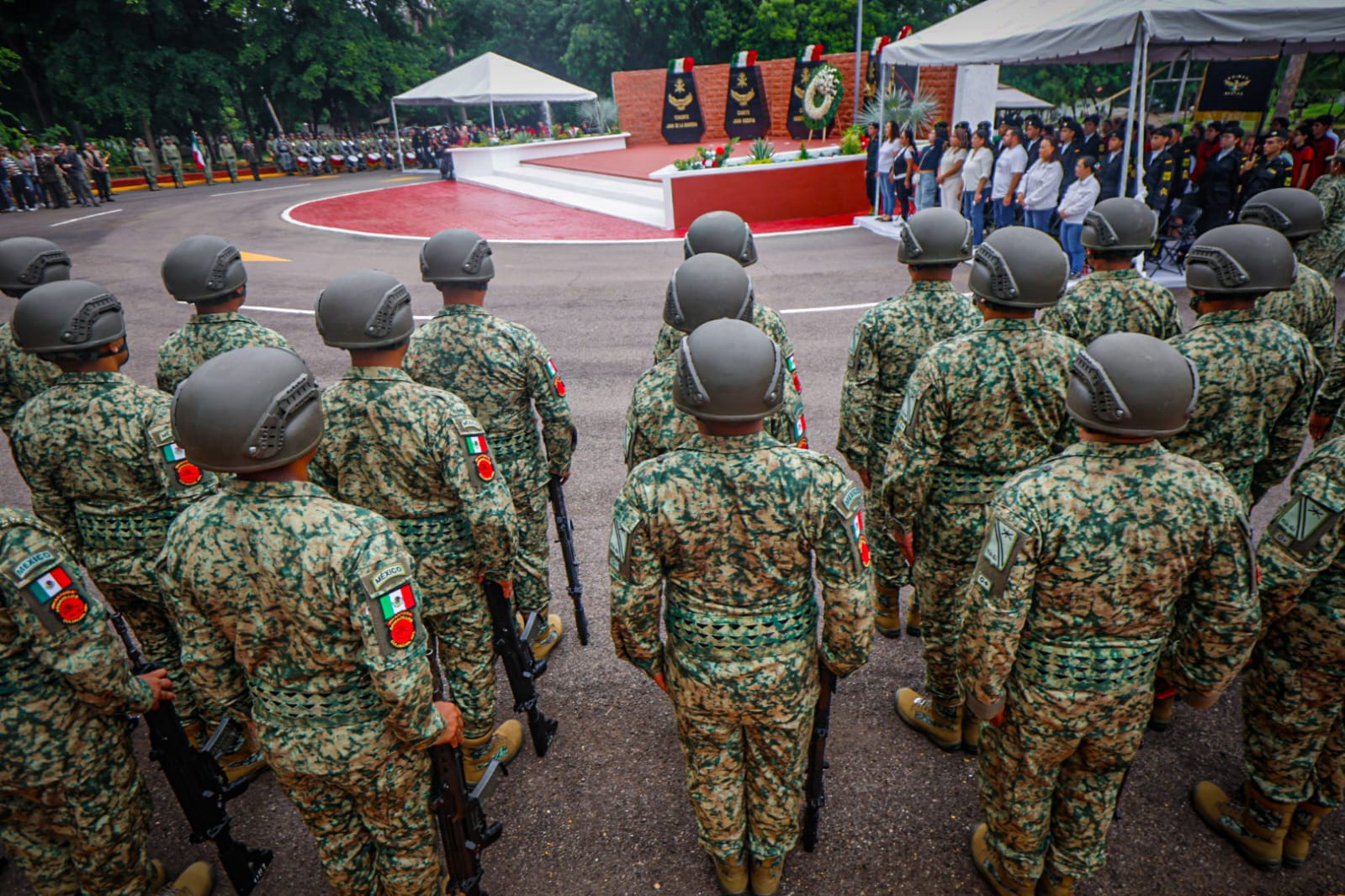 Personal militar en la la conmemoración del 178 aniversario de la Gesta Heroica de los Niños Héroes de Chapultepec.