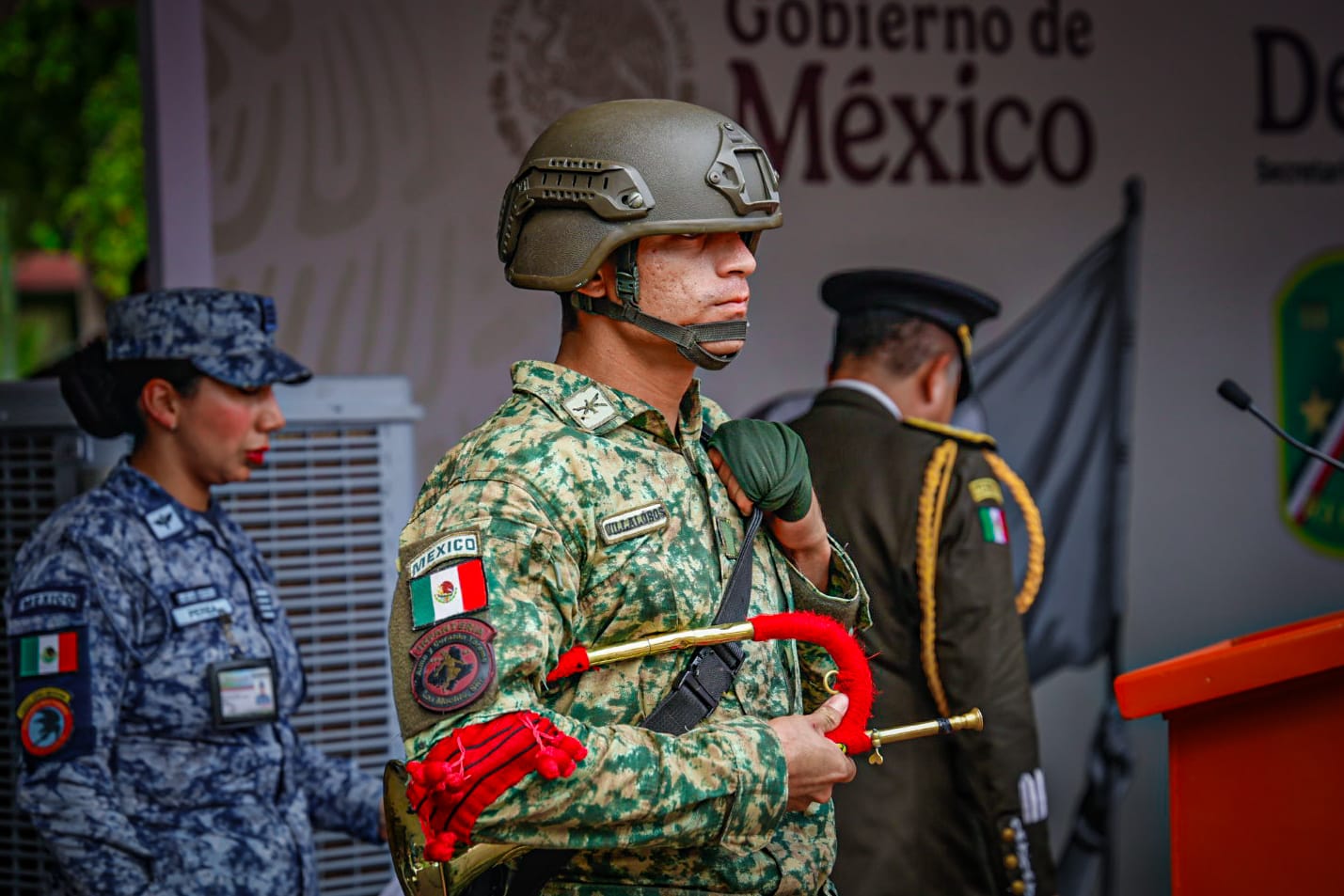 Personal militar en la la conmemoración del 178 aniversario de la Gesta Heroica de los Niños Héroes de Chapultepec.