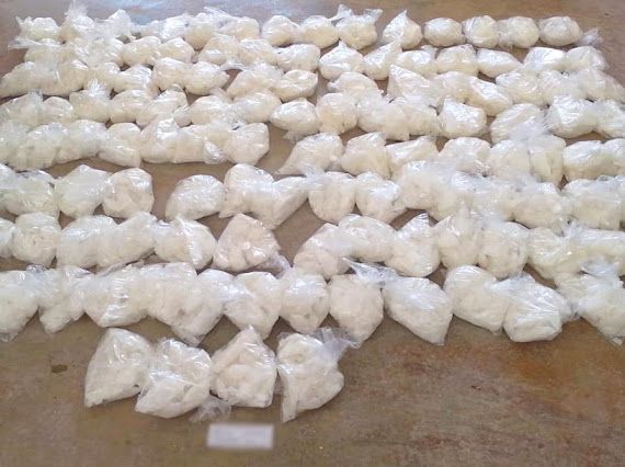 Droga asegurada en Guamúchil, Sinaloa