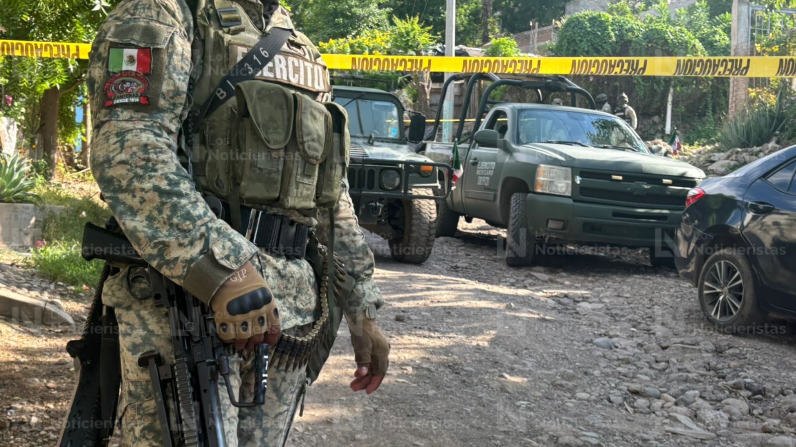 Soldados en el hecho de un ejecutado en Culiacán