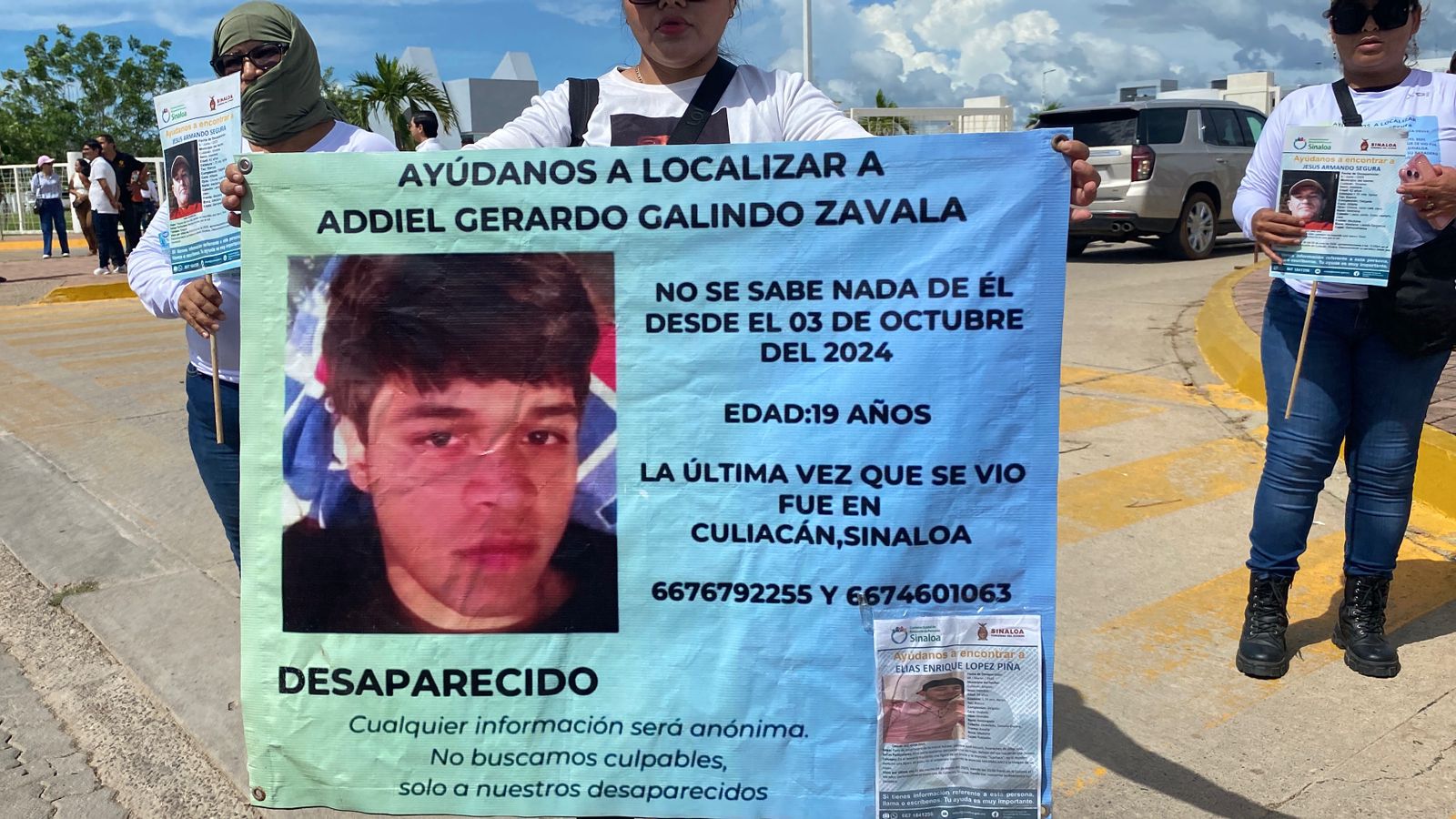 Familiares de desaparecidos en Culiacán piden apoyo a Claudia Sheinbaum en Mazatlán, Sinaloa