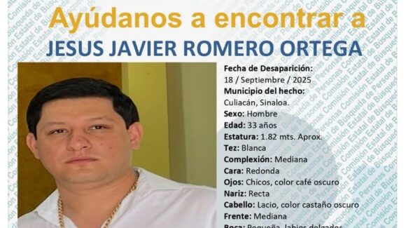 Emiten ficha de búsqueda para localizar a Jesús Javier, ‘levantado’ en Barrancos de Culiacán, Sinaloa