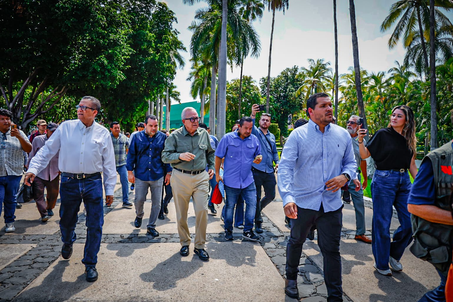 Autoridades en simulacro en Palacio de Gobierno
