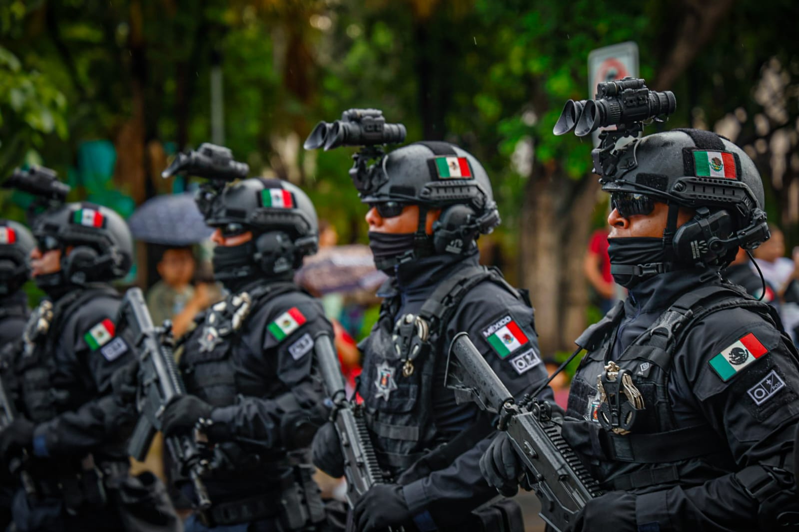 Grupo de Operaciones Especiales Sinaloa (GOES) en el desfile del inicio de la independencia de México