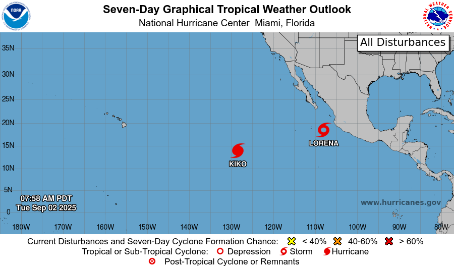 la tormenta tropical lorena pasará frente a Sinaloa