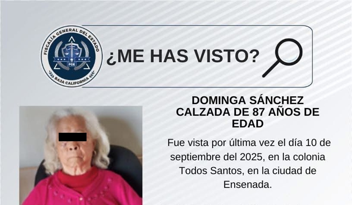 Localizan en Ahome a adulta mayor que desapareció en Ensenada, Baja California