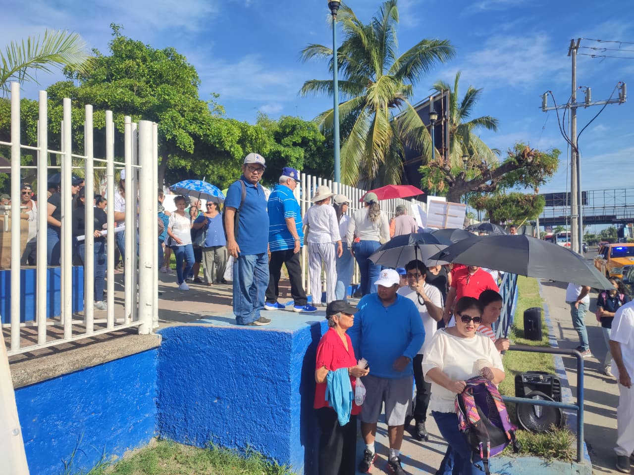 maestros activos y jubilados de la Universidad Autónoma de Sinaloa en manifestación