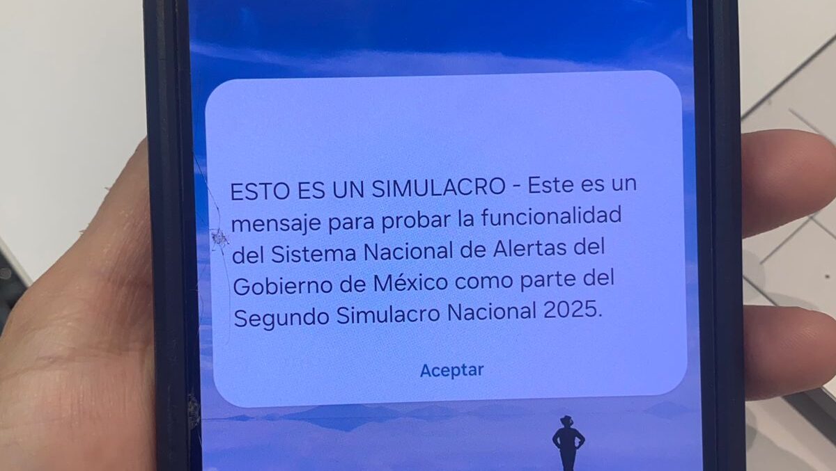 mensaje de alarma sismica