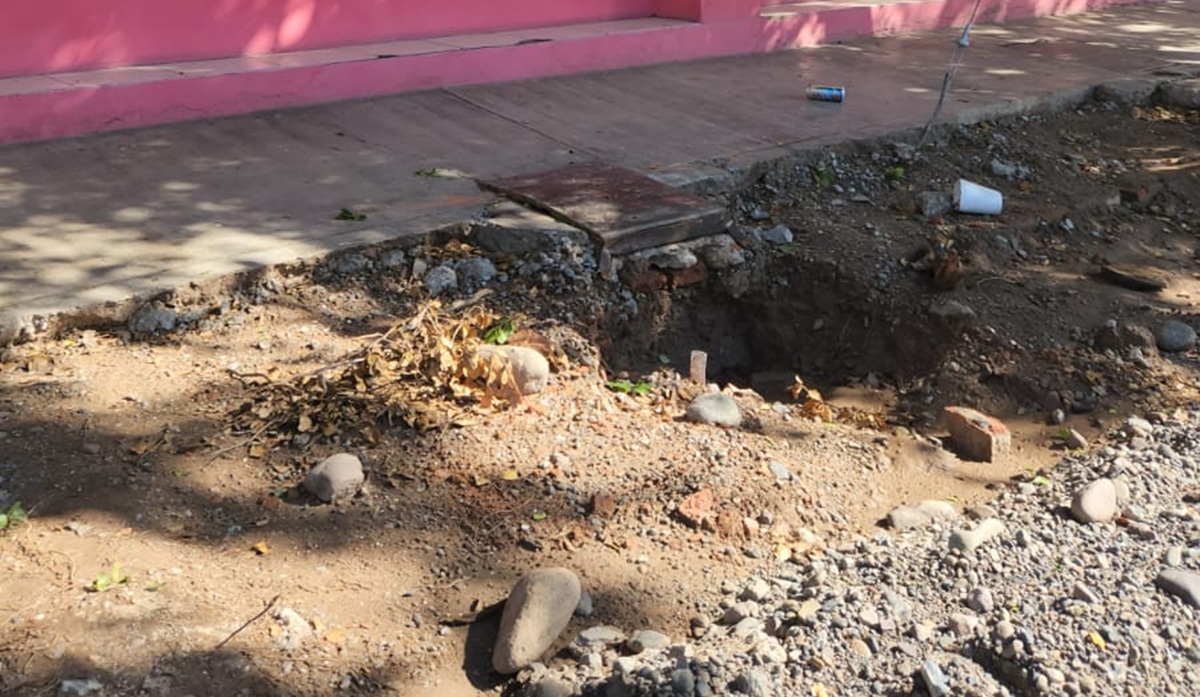 Obras en calle Cuauhtémoc en Guasave, Sinaloa