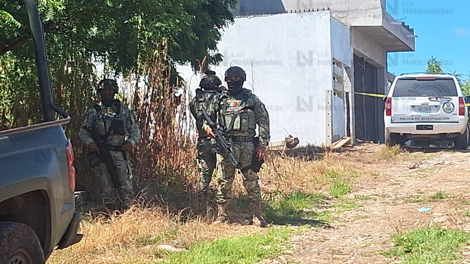 personal del ejercito resguardo la zona del crimen en lomas de imala
